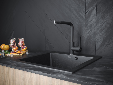 Смеситель для кухни Paulmark HONNER Ho212018-401TB на мойку черный